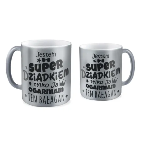 Kubek srebrny dla DZIADKA Jestem super Dziadkiem